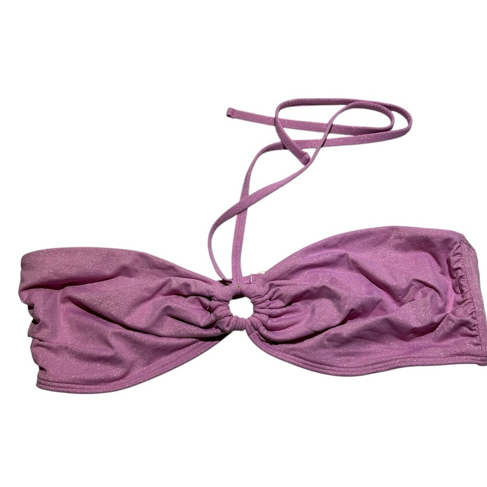 Abercrombie & Fitch Pink Shimmer Ring Bandeau Bikini Top size XL